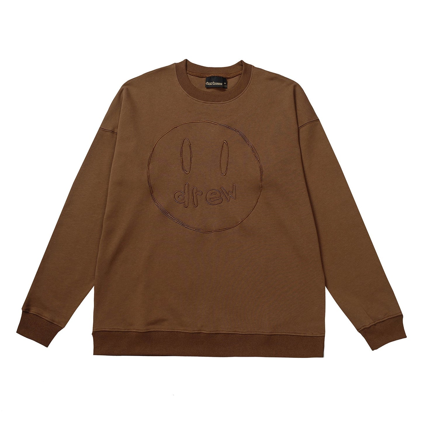 Drew House Sweatshirts Unisex Sketch Smiley Face Crew Neck Sweatshirts