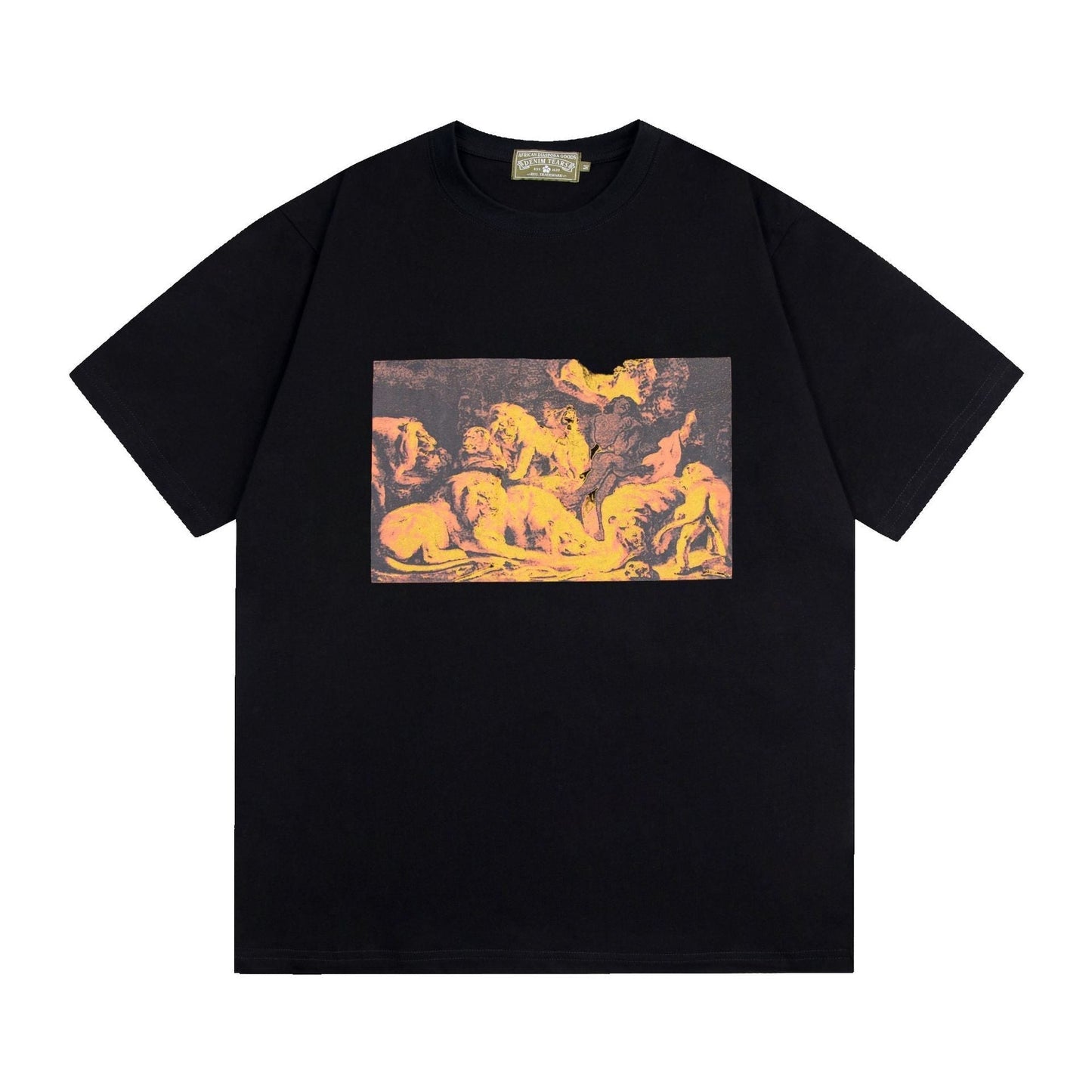 Denim Tears T-shirts Kapok Letter Portrait Short Sleeve T-shirt